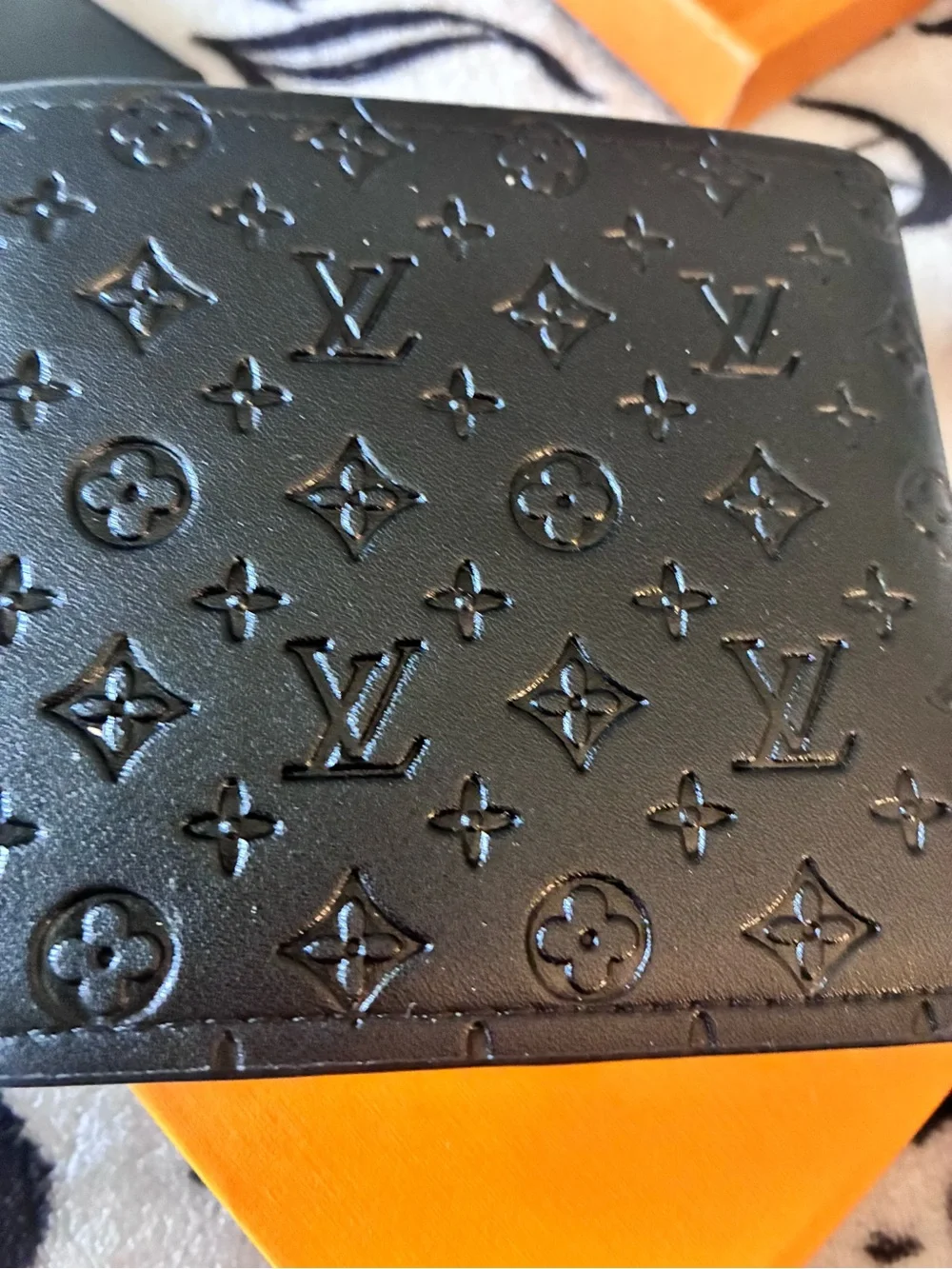 Louis Vuitton Black Embossed Monogram men’s wallet